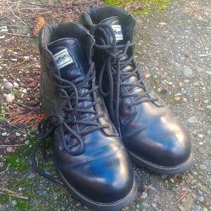 Mena Sure Fit Black Leather Work Combat Boots US 12